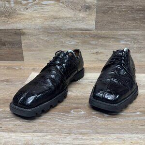 Sergio Brut II Crocodile Black Leather Oxford Shoe Men's Size 11